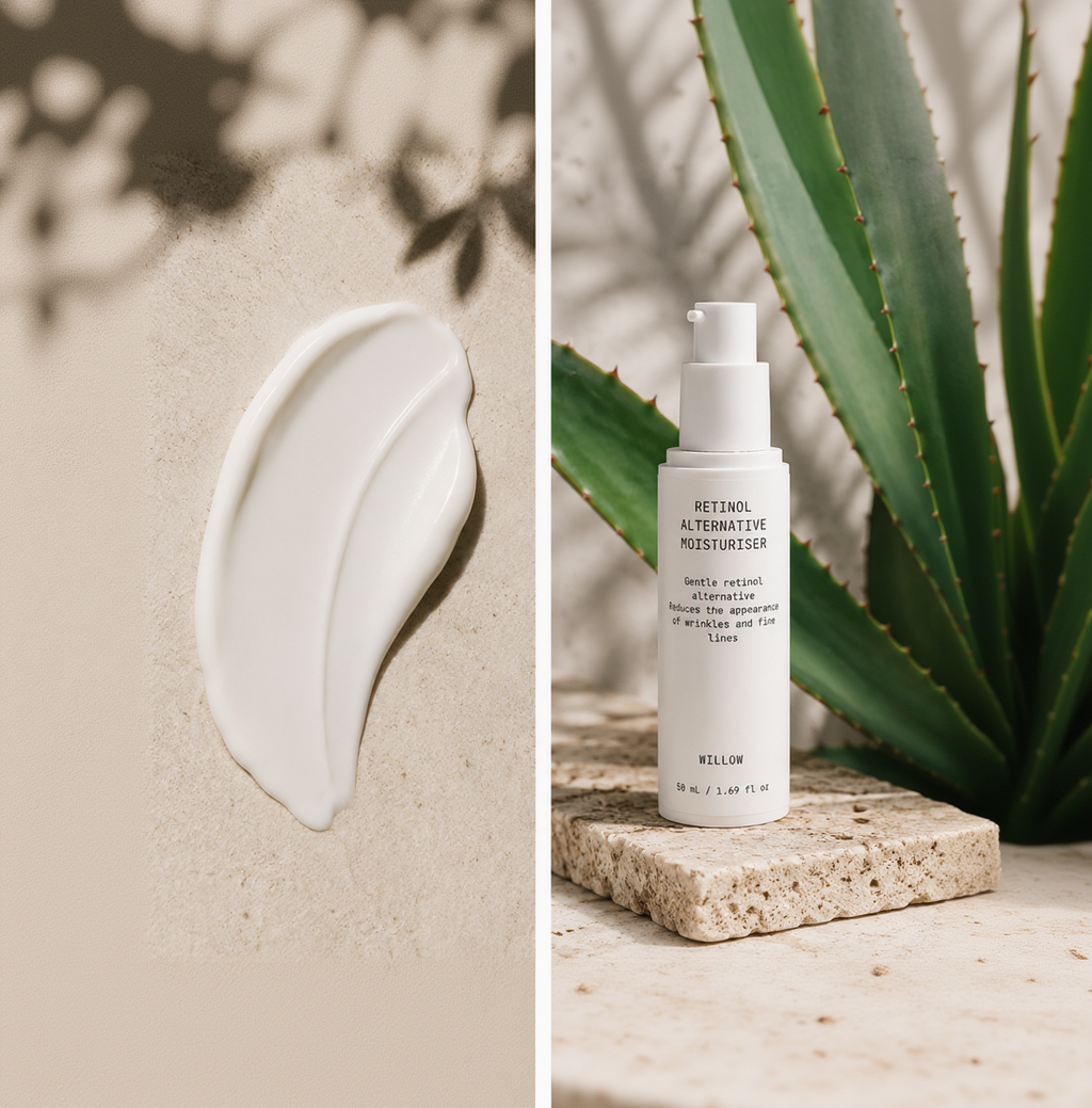 Willow retinol alternative moisturiser in a jar for daily hydration and smoother-looking skin.