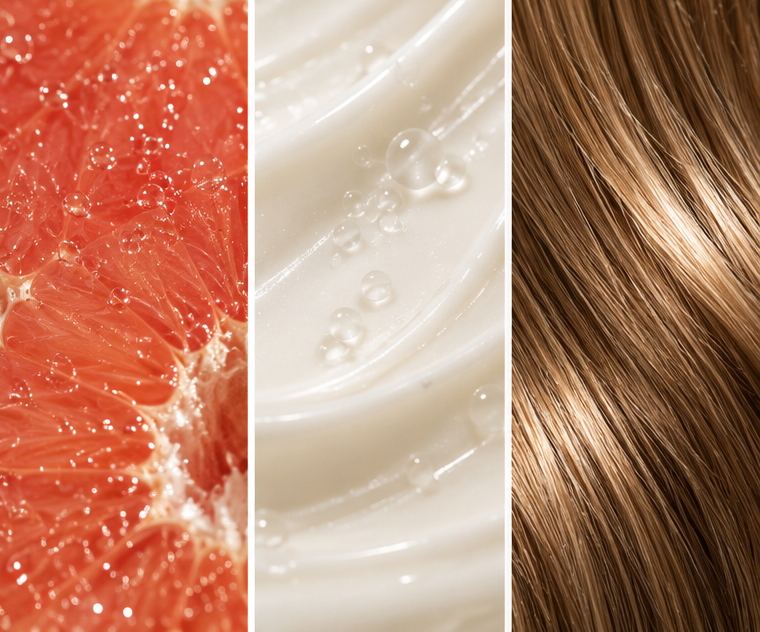 Fresh Conditioner Citrus Cocktail inspired by grapefruit extracts and nourishing conditioner texture for healthy shiny hair.