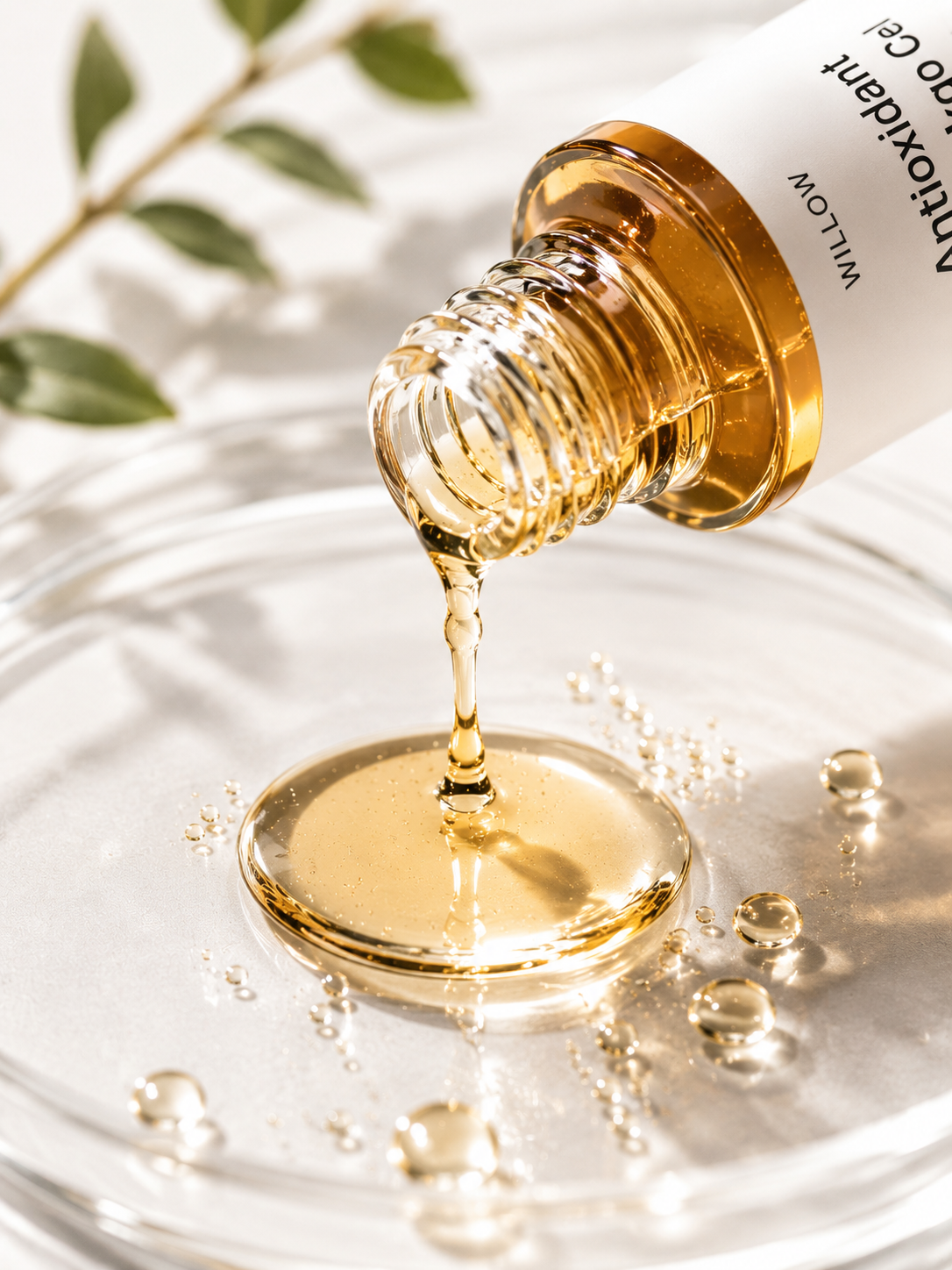 Willow antioxidant ginkgo gel booster in a bottle for lightweight hydration and skin support.