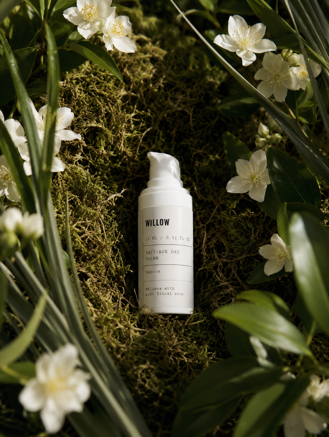 Willow anti-age day cream in a jar for daily hydration and smoother-looking skin.