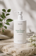 Willow Sensitive Skin Face & Body Cleanser for all skin types, gentle hydrating cleanser for sensitive skin in a minimalist white pump bottle.