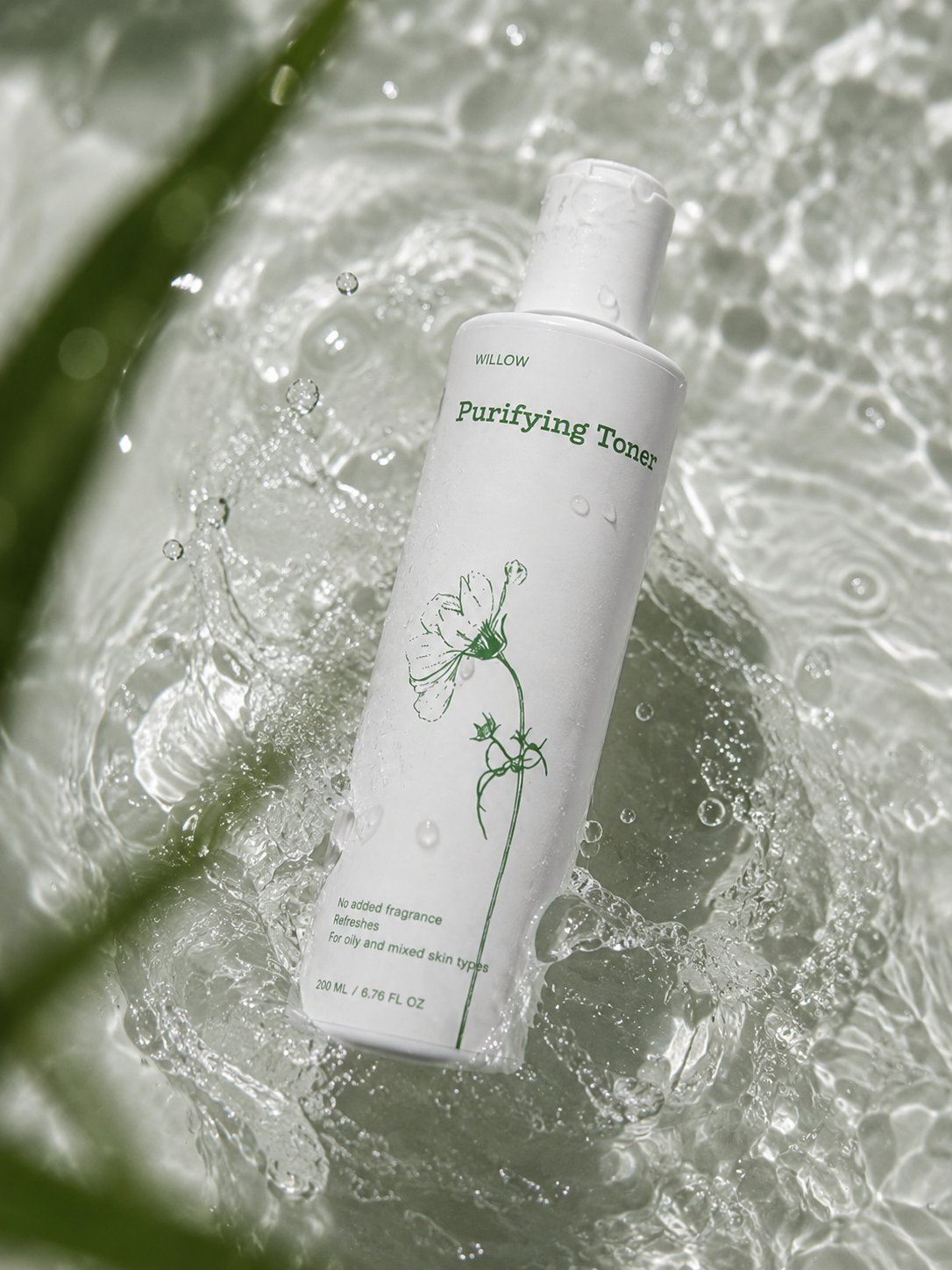 Willow Purifying Toner for oily and combination skin with natural botanical ingredients to remove impurities, balance skin, and refine pores