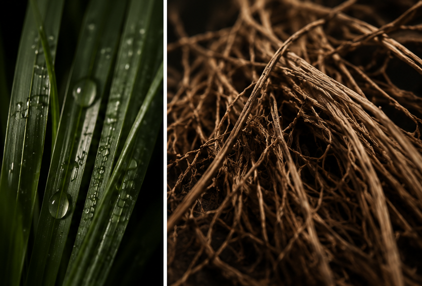 Willow Gloss Shampoo Smoky Green Vetiver with natural vetiver roots and botanical ingredients. 