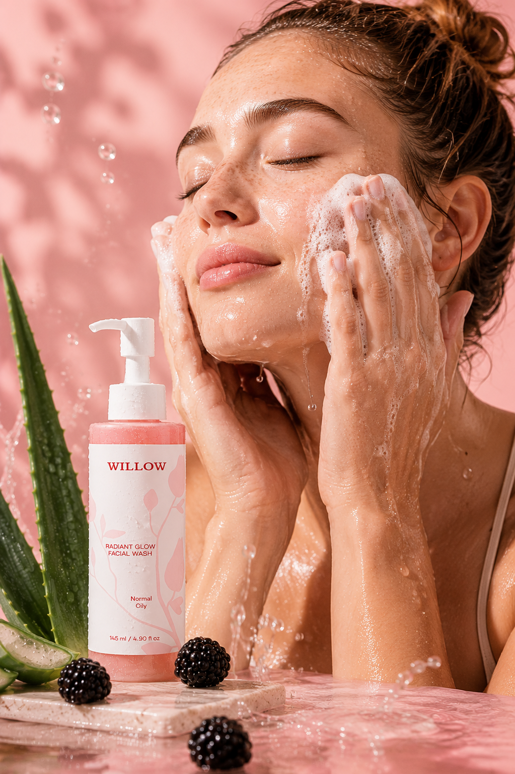 Gentle radiant glow facial wash for daily cleansing and skin refreshment.